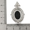 Brass Micro Pave Clear Cubic Zirconia Pendants KK-N254-103P-3
