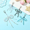Bowknot Glass Seed & Acrylic Pendant Decoration HJEW-FZ00037-5