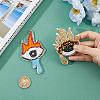 2Pcs 2 Style Fire & Eye & Teardrop Plastic & Rhinestone Beading Appliques DIY-FH0001-07-3