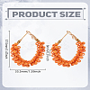 1 Pair Alloy Glass Seed Beads Hoop Earrings EJEW-LP0003-65G-2