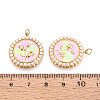 304 Stainless Steel and Enamel ABS Imitation Pearl Pendants STAS-T069-82B-3