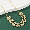 Brass Micro Pave Clear Cubic Zirconia Fruit Bib Necklaces NJEW-F342-01B-G-2