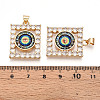 Brass Micro Pave Clear Cubic Zirconia Pendants for Women KK-T070-91A-04-3