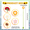 5Pcs 5 Styles Woolen Yarn Crochet Plant Bookmarks AJEW-CP0007-95B-2