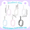 6Pcs 6 Colors Portable Travel Transparent Plastic Zipper Bags with Alloy Clasps ABAG-GA0001-29B-2