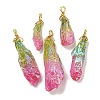 Electroplated Raw Rough Natural Quartz Crystal Big Pendants G-A229-02G-02-1