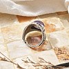 Natural Amethyst Adjustable Rings RJEW-I108-03AS-09-3