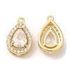 Brass and Clear Cubic Zirconia Pendants ZIRC-Q202-11G-1