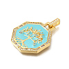 Rack Plating Brass Micro Pave Cubic Zirconia Pendants ZIRC-F142-20G-01-2
