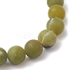 Frosted Natural TaiWan Jade Round Beaded Stretch Bracelets for Women Men BJEW-JB11478-02-4