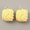 Opaque Resin Pendants RESI-WH0029-24P-01-2