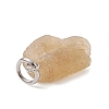15Pcs 5 Colors Raw Rough Natural Fluorite & Rose Quartz & Yellow Apatite & Garnet & Peridot Nuggets Charms PALLOY-JF04554-02-6