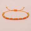 Glass & Brass Round Beads Braided Bead Bracelets RD6595-11-1