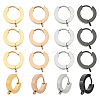 16Pcs 4 Colors 304 Stainless Steel Huggie Hoop Earrings Findings STAS-WR0001-15-1