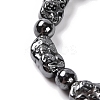 Round & Nuggets Synthetic Non-magnetic Hematite Beaded Stretch Bracelets for Women BJEW-Q345-09-2