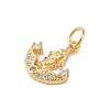 Brass Micro Pave Clear Cubic Zirconia Charms KK-E111-32I-G-2