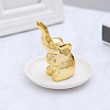 Ceramics Round Tray with Plating Elephant ELEP-PW0001-63B-1