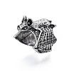 Gothic Punk Bat Alloy Open Cuff Ring for Women RJEW-T009-56AS-3