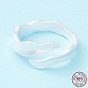 925 Sterling Silver Matte Cuff Ring RJEW-Z011-01S-4