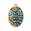 304 Stainless Steel Enamel Pendants STAS-OY010-02G-1-3