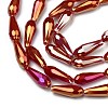 Electroplated Opaque Glass Beads Strands EGLA-L015-FR-B24-01-2