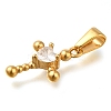 Ion Plating(IP) 304 Stainless Steel Pendants with Cubic Zirconia STAS-Z113-04G-2