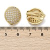 Half Round Brass Micro Pave Clear Cubic Zirconia Clip-on Earrings EJEW-M082-14G-3