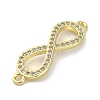 Rack Plating Brass Micro Pave Clear Cubic Zirconia Infinity Connector Charms KK-C052-42B-G-2