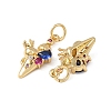 Brass Micro Pave Cubic Zirconia Pendants KK-C143-04G-2