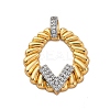 Brass Micro Pave Cubic Zirconia Pendants KK-V009-19G-1