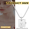 1Pc Stainless Steel Letter Rectangle Pendant Necklaces NJEW-LP0001-34Y-P-2