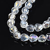 Electroplate Transparent Glass Beads Strands EGLA-N002-26-C03-3