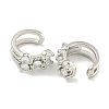 Brass Micro Pave Cubic Zirconia Cuff Earrings EJEW-C104-042P-2