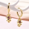 Brass Cubic Zirconia Hoop Earrings EJEW-Q015-01G-5