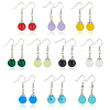 10 Pairs 10 Style Natural & Synthetic Mixed Gemstone Round Beaded Dangle Earrings EJEW-AN0002-82-1