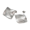 Non-Tarnish 304 Stainless Steel Textured Square Ear Studs for Women EJEW-P234-12P-2