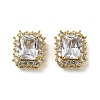 Brass Micro Pave Cubic Zirconia Beads KK-B142-37G-1