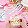 6 Rolls 6 Colors Gold Stamping Happy Mother's Day Polyester Printed Ribbons OCOR-PH0004-40-3