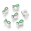 Alloy Enamel Awareness Ribbon Large Hole European Beads MPDL-R036-41D-3
