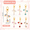 18Pcs 6 Colors Flower Alloy Enamel Pendant Decorations HJEW-YW00150-3