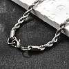 Tarnish Resistant Trendy Men's 304 Stainless Steel Rope Chain Necklaces NJEW-M072-D-02-1