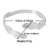 Stylish European and American Feather 304 Stainless Steel Cuff Bangles for Women OS7950-1-1