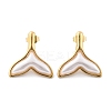 201 Stainless Steel Mermaid Tail Stud Earrings EJEW-P304-01G-4