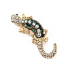 Lizard Alloy Crystal AB Rhinestone Brooches with Resin JEWB-I034-26G-03-1