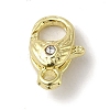 Brass Micro Pave Clear Cubic Zirconia Lobster Claw Clasps KK-K371-11B-G-1