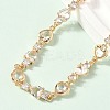 Cubic Zirconia Heart Link Bracelets BJEW-L711-02G-09-3