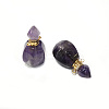 Faceted Natural Amethyst Pendants G-H252-B05-2