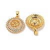Rack Plating Brass Peg Bail Pendants Micro Pave Cubic Zirconia KK-A214-18G-2