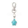 Tortoise & Round Synthetic Turquoise Pendant Decoration HJEW-JM02295-01-1