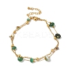 Summer Beach Nuggets Natural Agate(Dyed & Heated) Multi-Strand Anklets BJEW-P326-07D-G-1